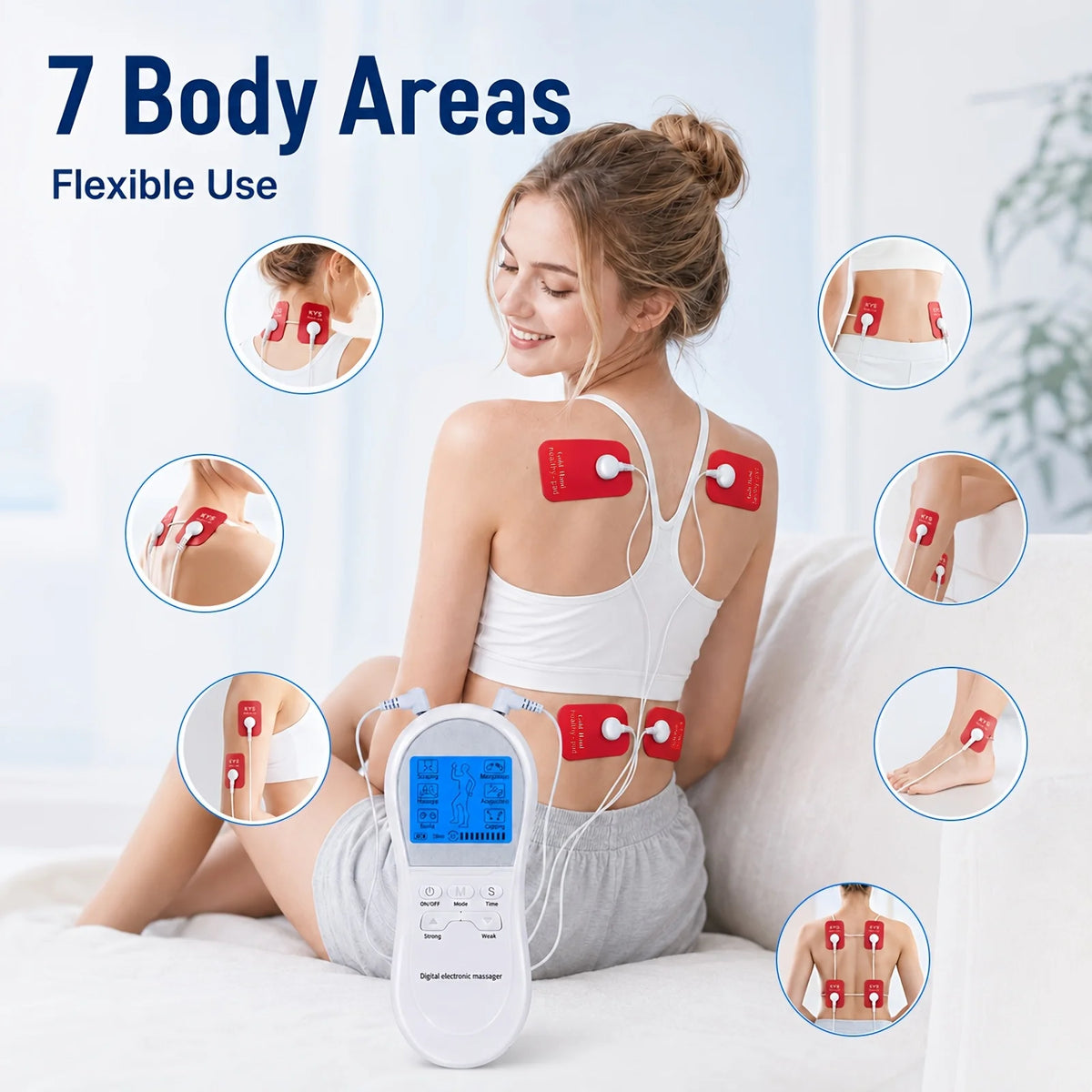 Electric TENS Digital Relax Massager Pulse Full Body Muscle Stimulator Digital Electrostimulator Ems/Tens Acupuncture Massage Machine Low Nerve Electrostimulator