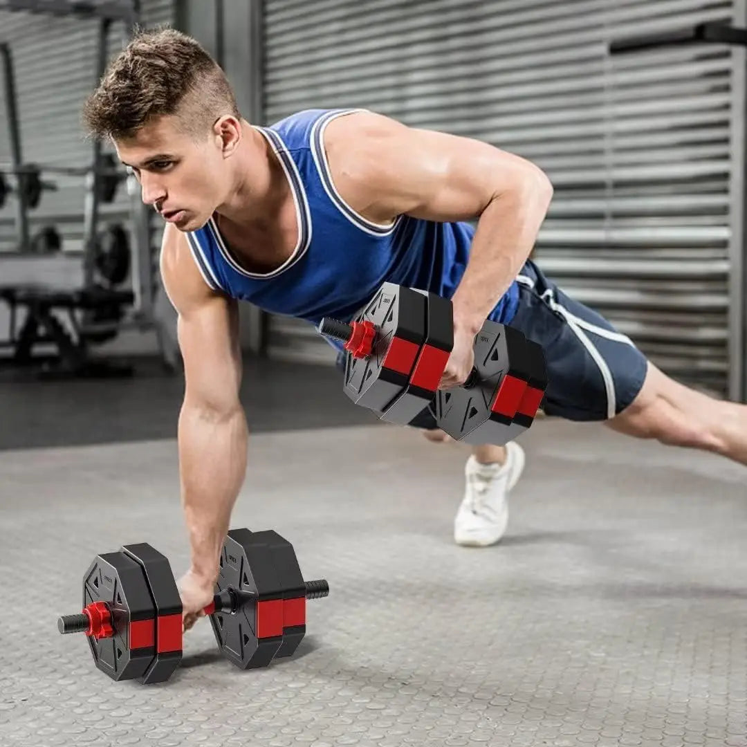 Adjustable Dumbbell to Barbell Fitness Set for Home Strength Training