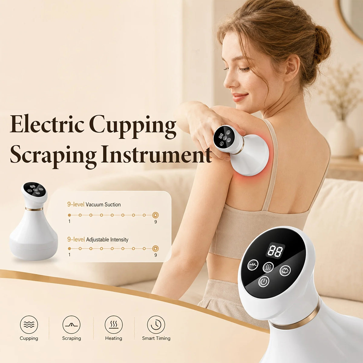Jitesy Electric Cupping Massager With Red Light And Heat Therapy