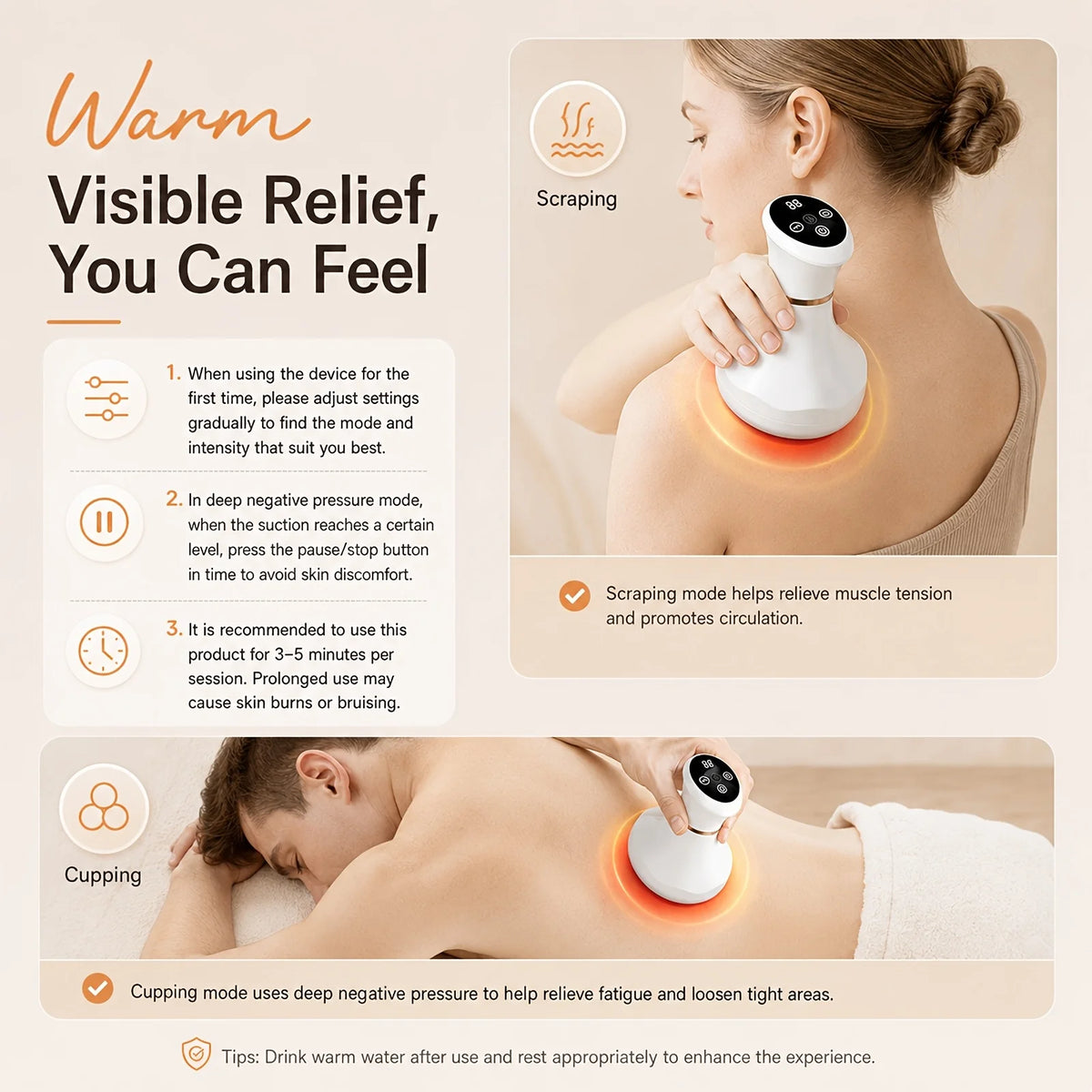 Jitesy Electric Cupping Massager With Red Light And Heat Therapy