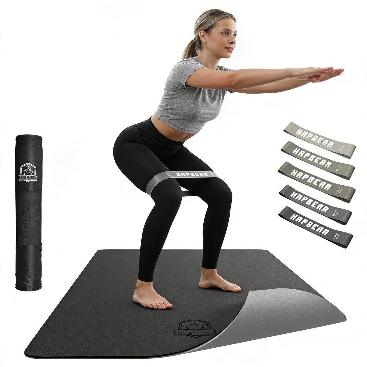 HAPBEAR Non Slip TPE Yoga Mat for Workouts and Pilates