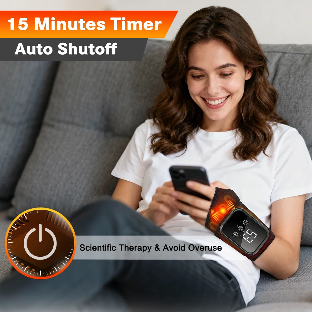 Agdoad Electric Heating Wrist Massager Wrap With Vibration Relief