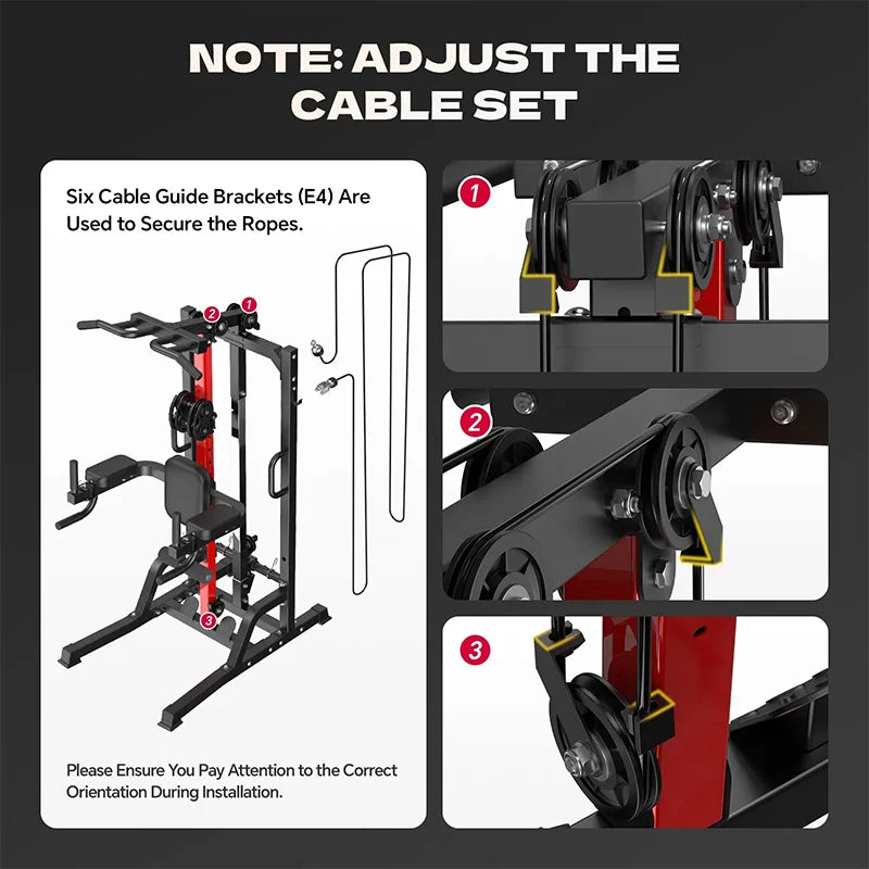 Pooboo Power Tower Pull Up and Dip Station Cable Machine