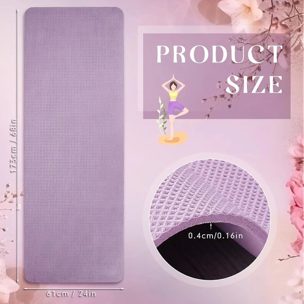 Non Slip Yoga Mats for Fitness Stretching and Studio Workouts