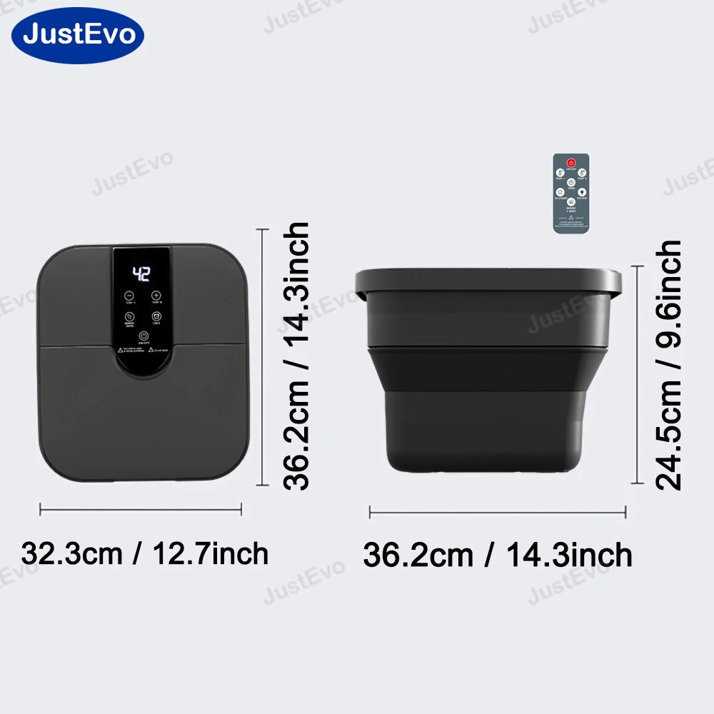 JUSTEVO Remote Foot Spa Massager With Heating And Soaking Basin