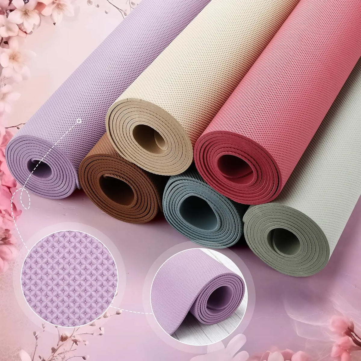 Non Slip Yoga Mats for Fitness Stretching and Studio Workouts