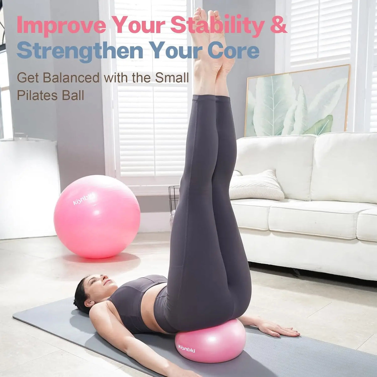 Kisnbld Mini Pilates Ball for Fitness Therapy and Core Training