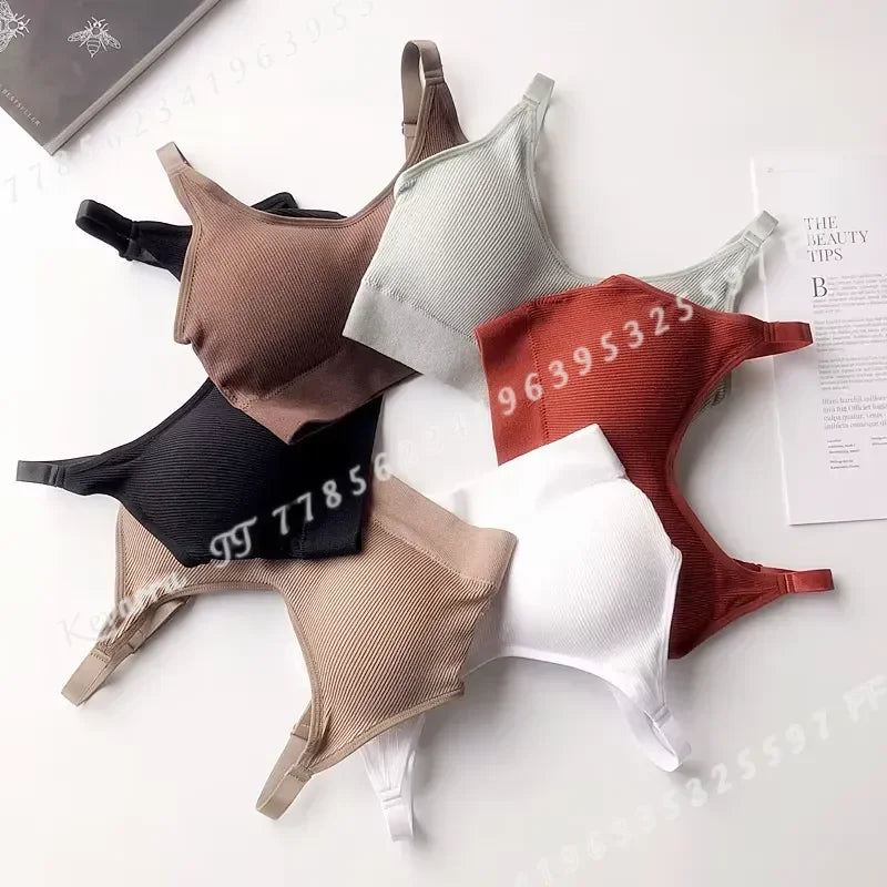 Women Seamless Tube Top Crop Bra Cotton Sports Underwear Female Backless Outdoor Fitness Bralette Brassiere Tops