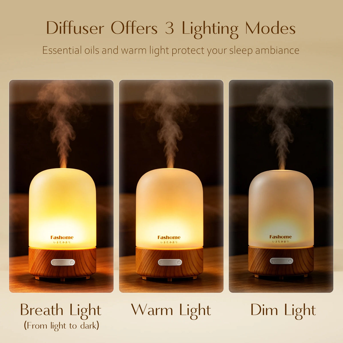 Fashome Hand Blown Glass Ultrasonic Aromatherapy Essential Oil Diffuser