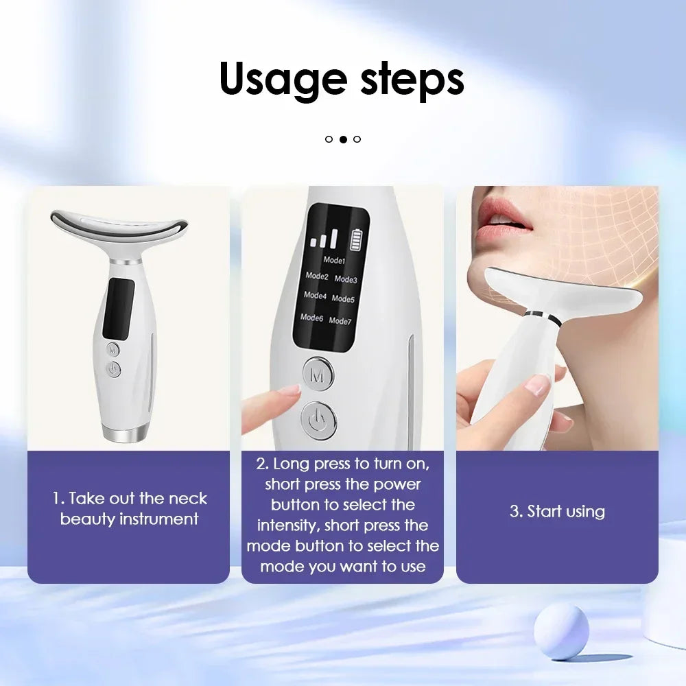 LED Photon Therapy Neck And Face Lifting Massage Device