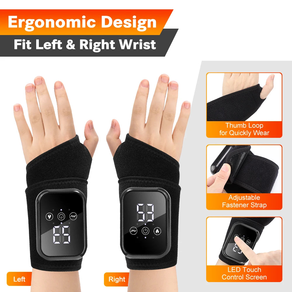 Agdoad Electric Heating Wrist Massager Wrap With Vibration Relief
