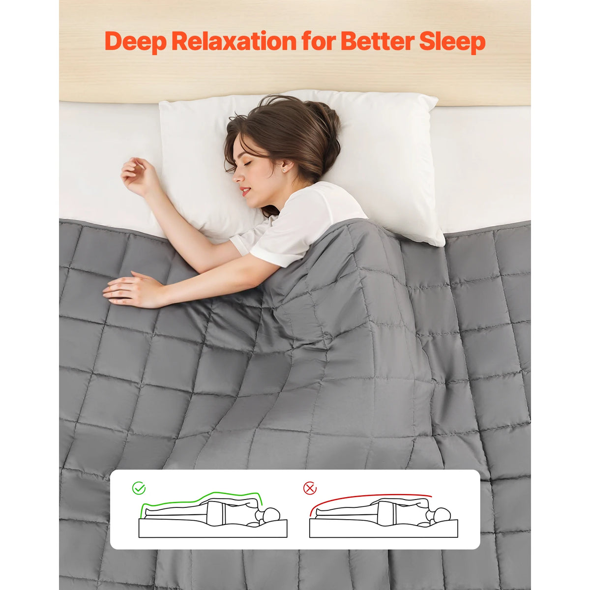 SucceBuy Cooling Weighted Blanket With Breathable Glass Bead Filling