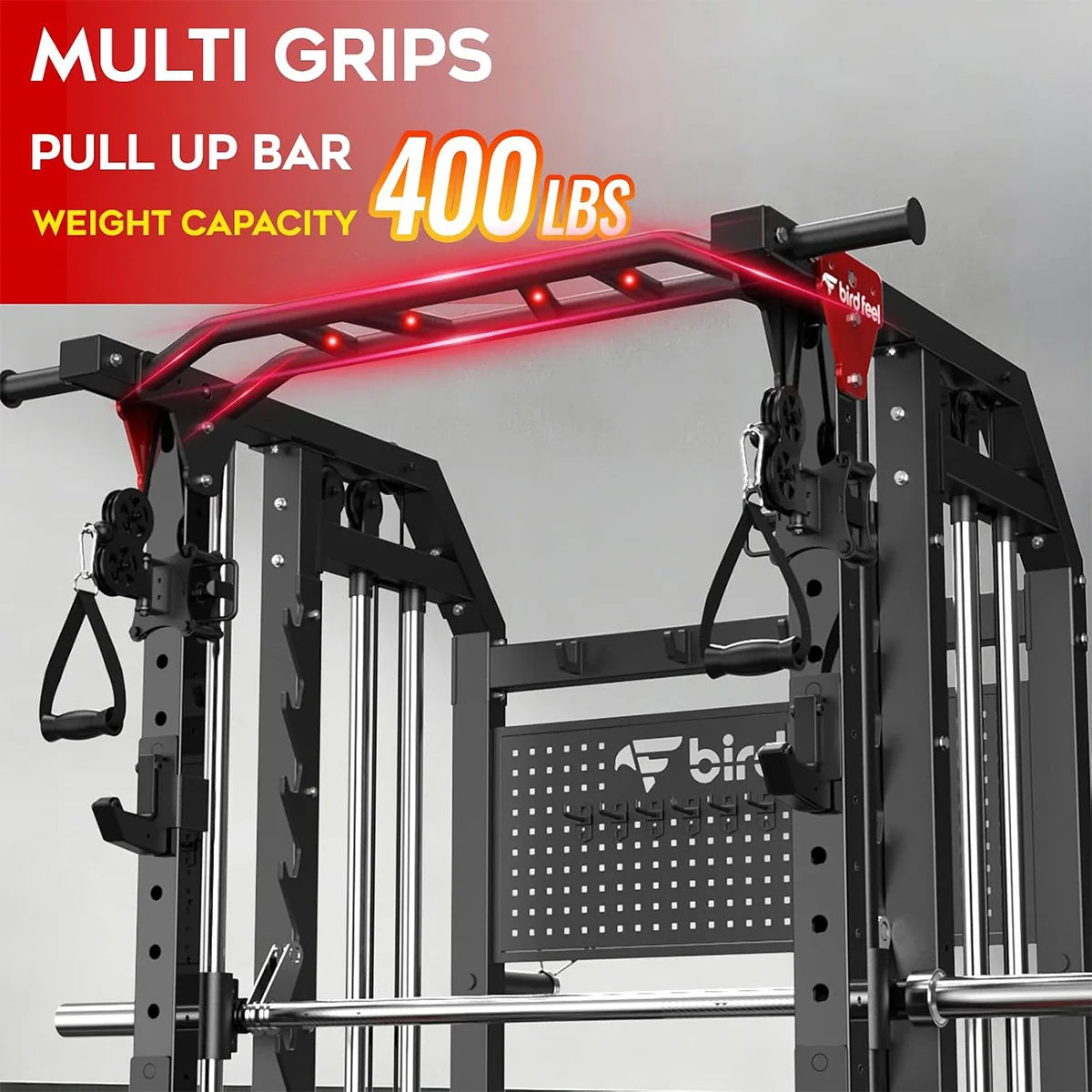 Pooboo Multi Function Power Cage With Dual Pulley Cable Crossover
