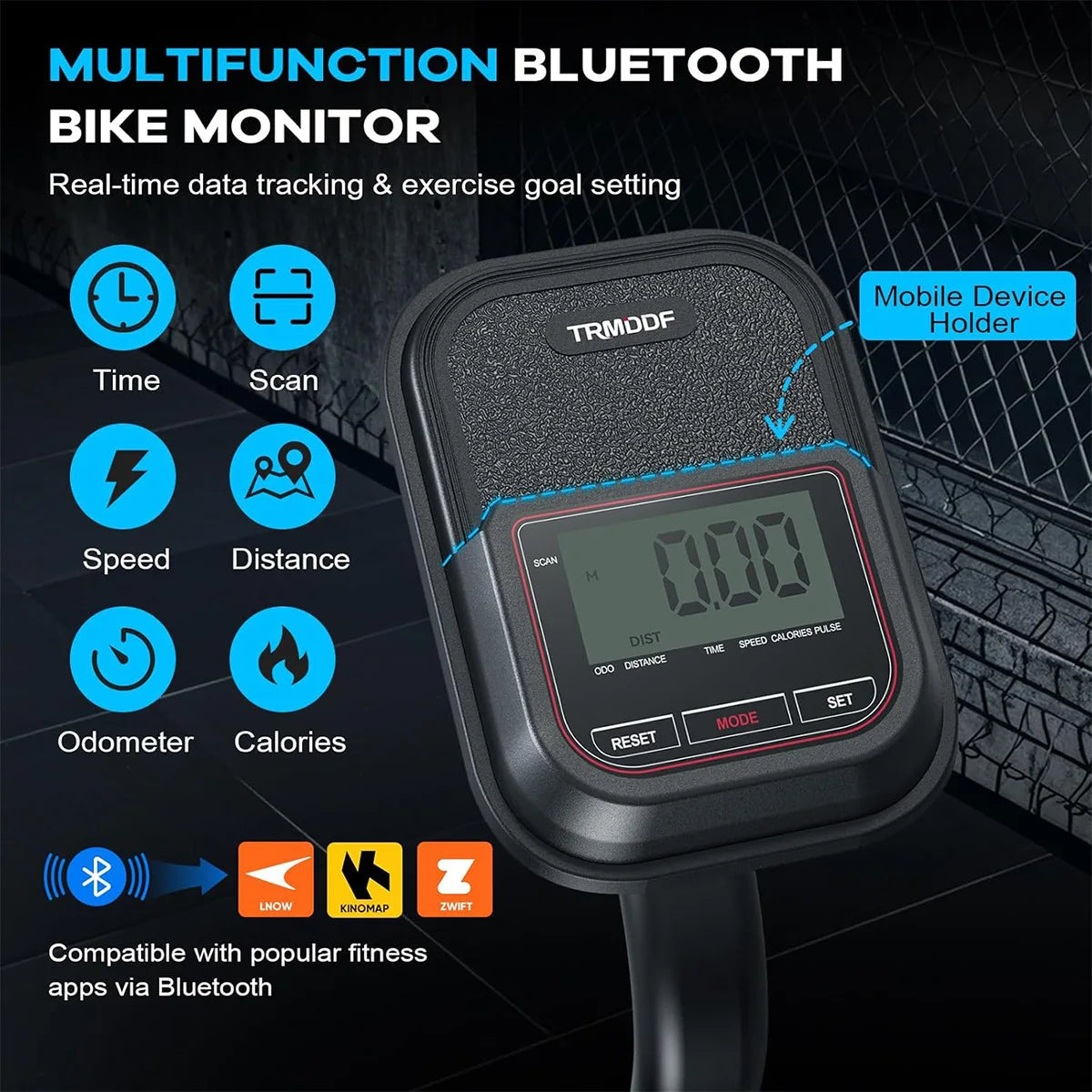 Pooboo Air Resistance Exercise Bike With Bluetooth For Home Cardio