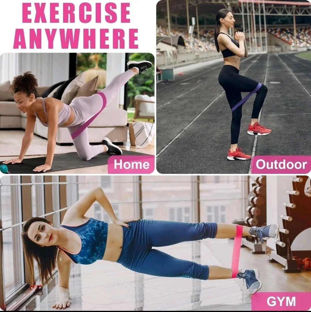 Five Resistance Loop Bands for Fitness and Yoga Training