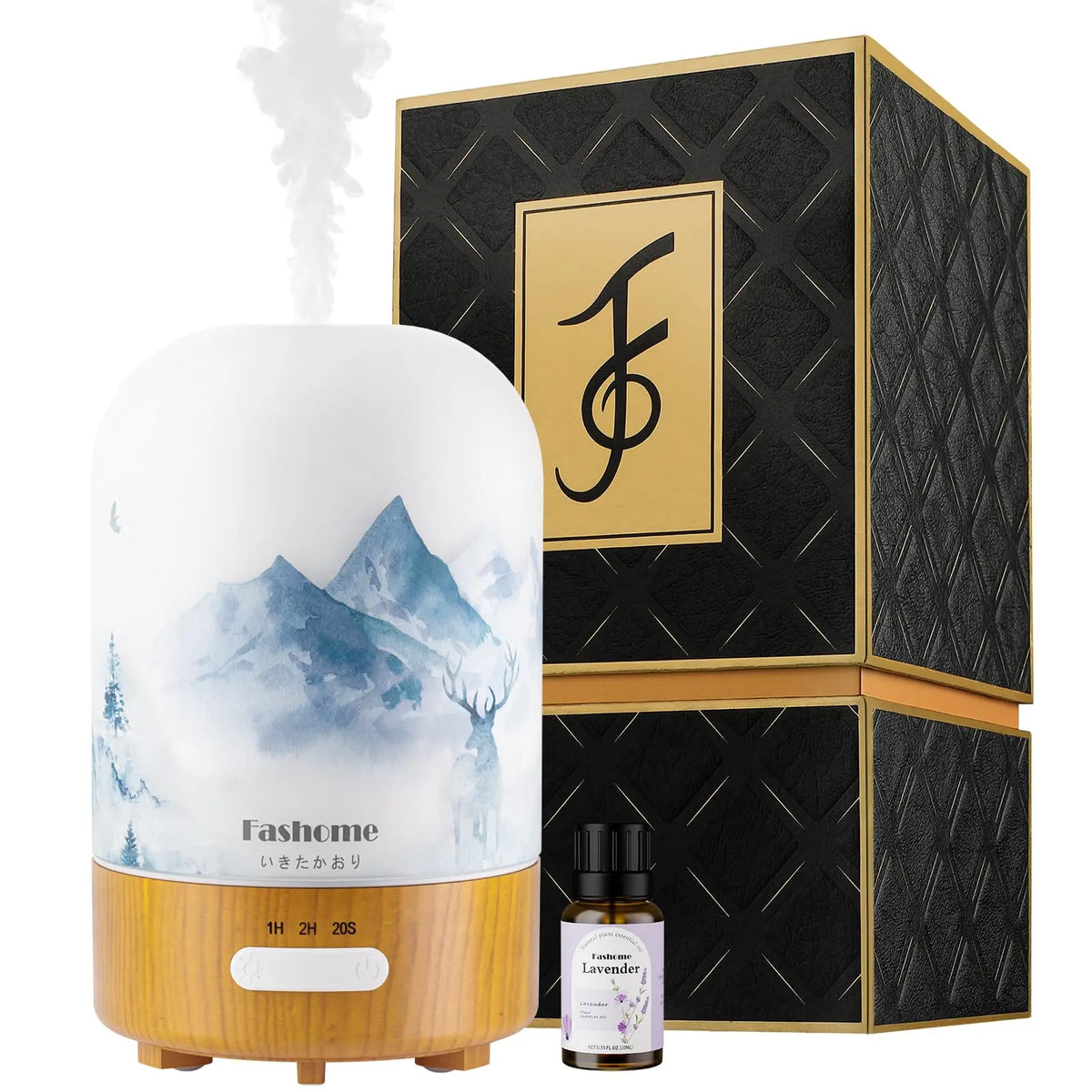 Fashome Hand Blown Glass Ultrasonic Aromatherapy Essential Oil Diffuser