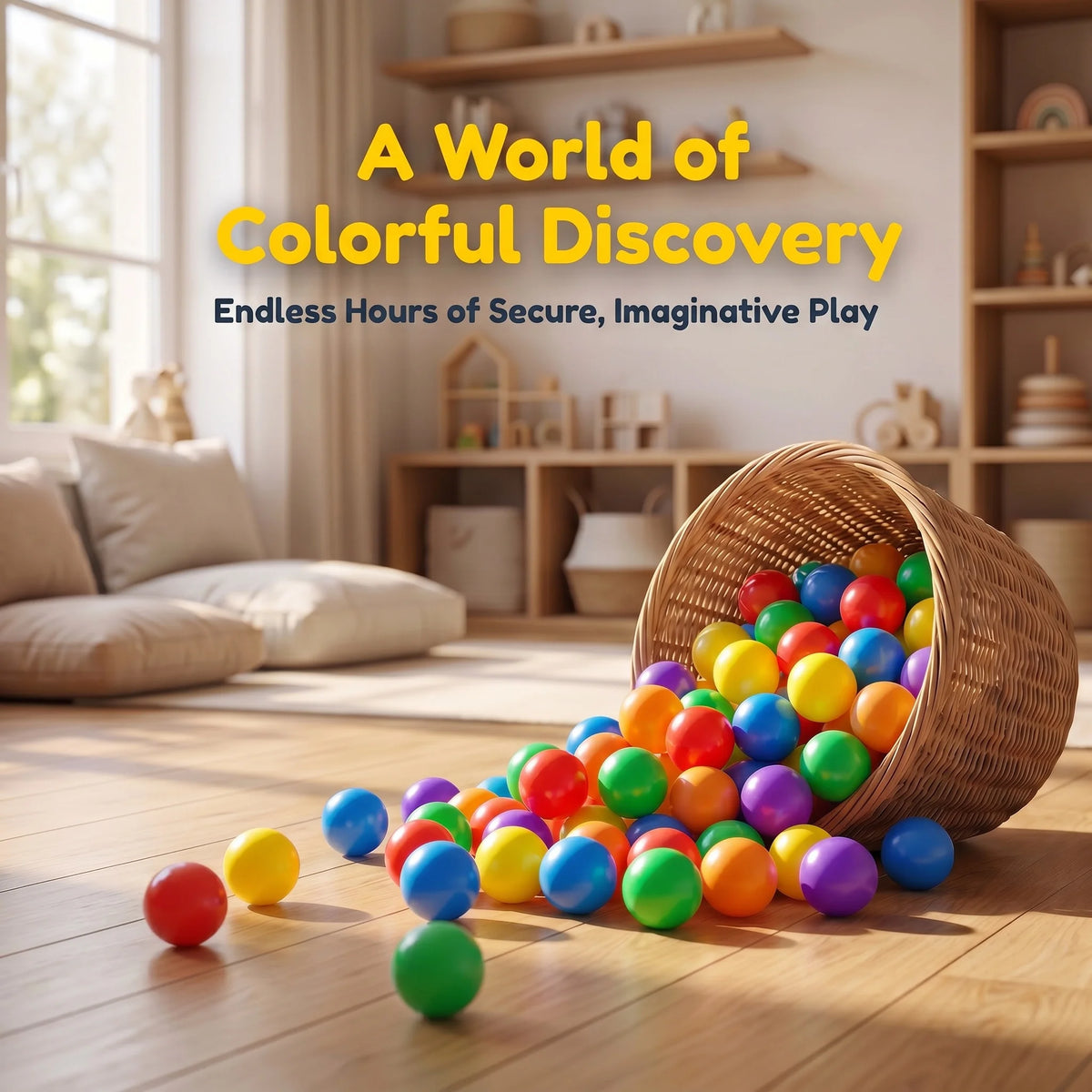 Multicolor Plastic Ball Pit Balls 500/1000/2000 PCS 2.2 Inch Safe AntiāChoking PE Balls for Kids Bounce House Inflatable Water Pool Play Tent Ball Pit