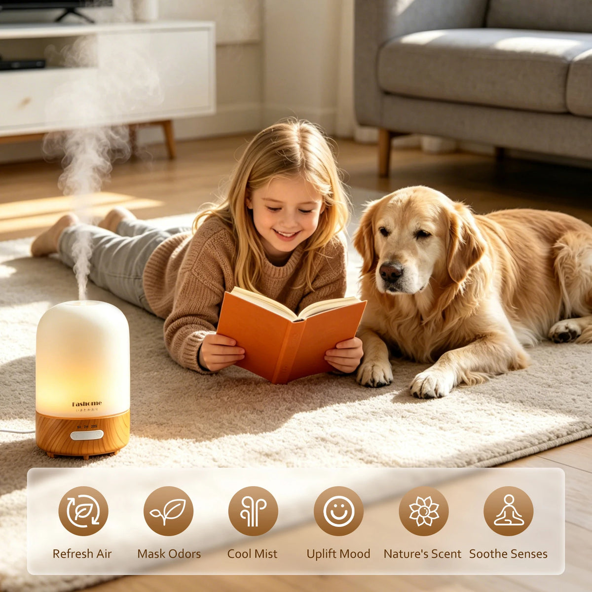 Fashome Hand Blown Glass Ultrasonic Aromatherapy Essential Oil Diffuser