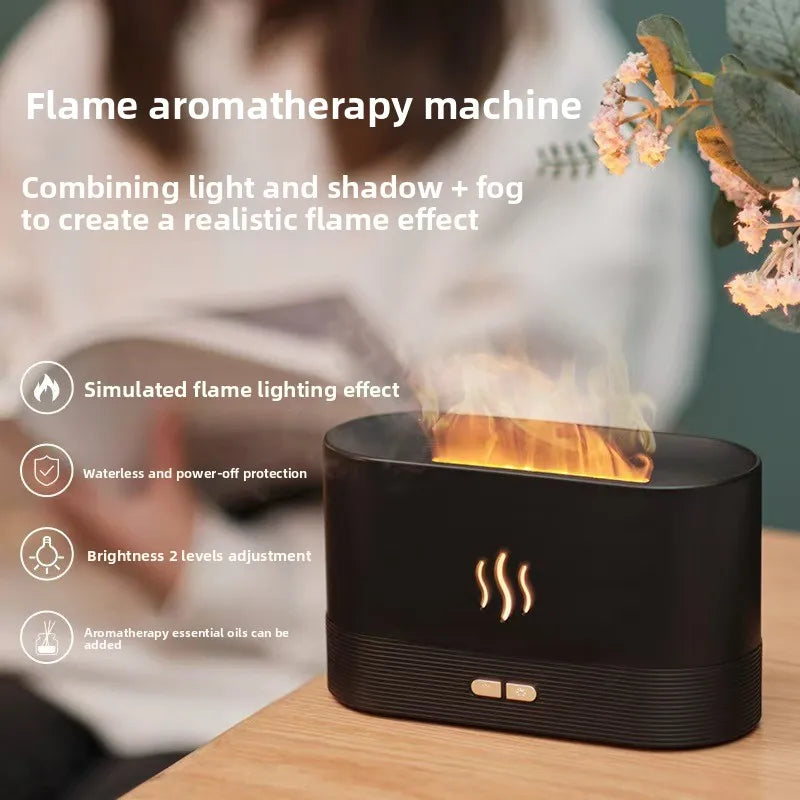 Seven-color flame aroma diffuser,automatic fragrance dispenser,desktop aromatherapy,bedroom fragrance diffuser,small humidifier.
