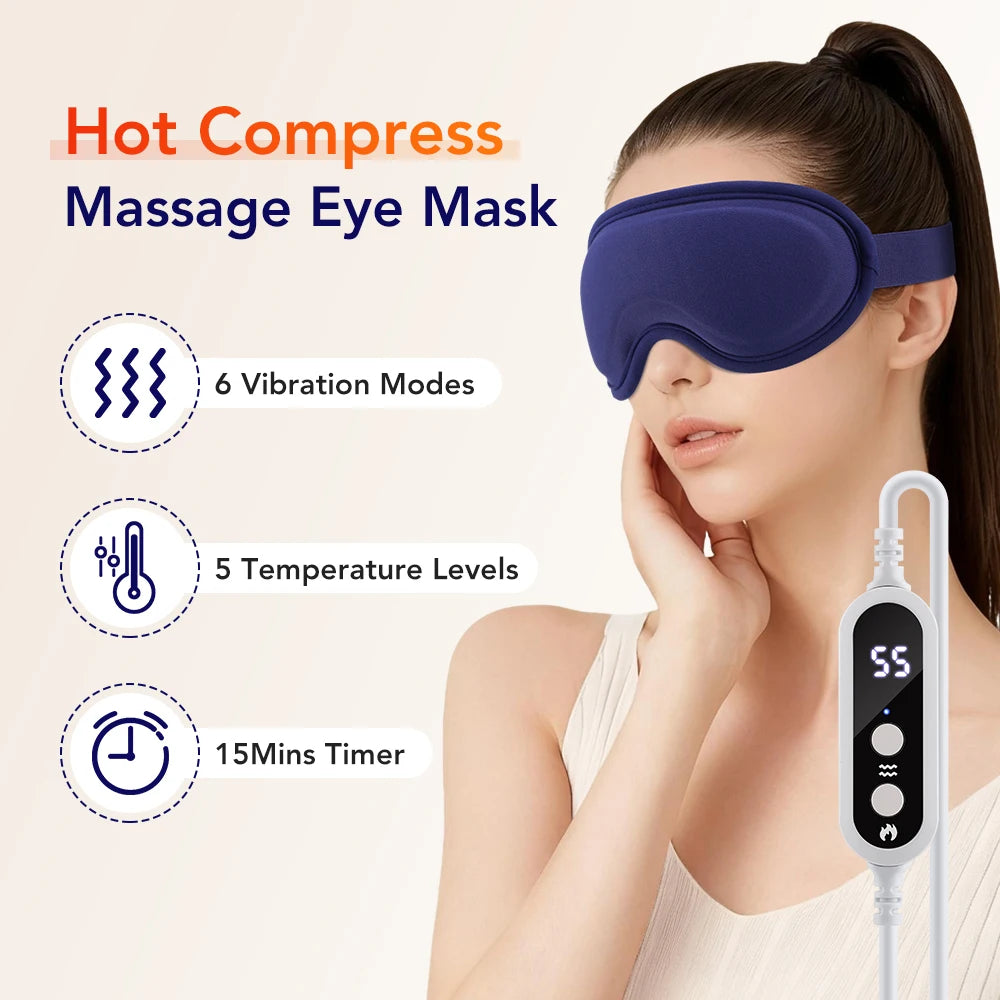 PASTSKY Heated Eye Massager Mask With Vibration for Relaxation