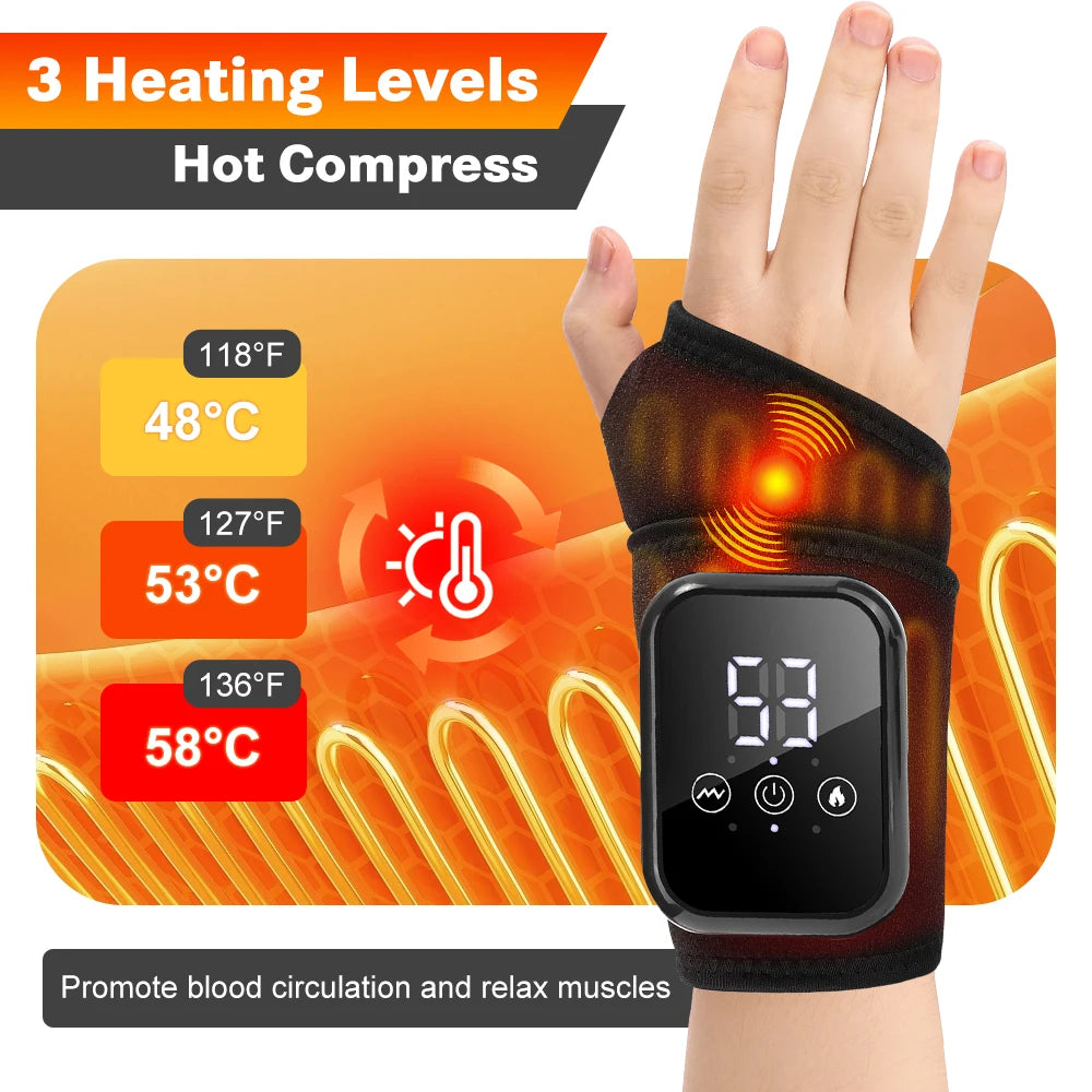 Agdoad Electric Heating Wrist Massager Wrap With Vibration Relief