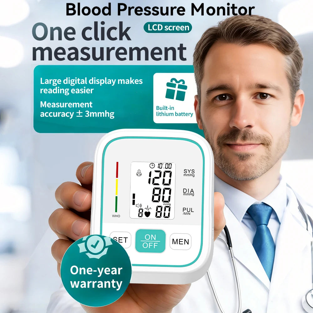 Automatic Digital Upper Arm Blood Pressure Monitor With Voice Broadcast