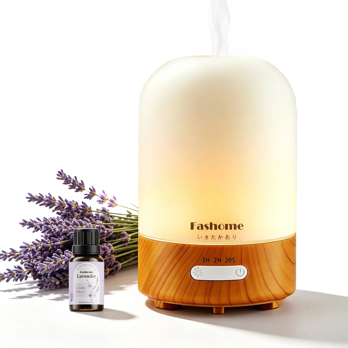 Fashome Hand Blown Glass Ultrasonic Aromatherapy Essential Oil Diffuser