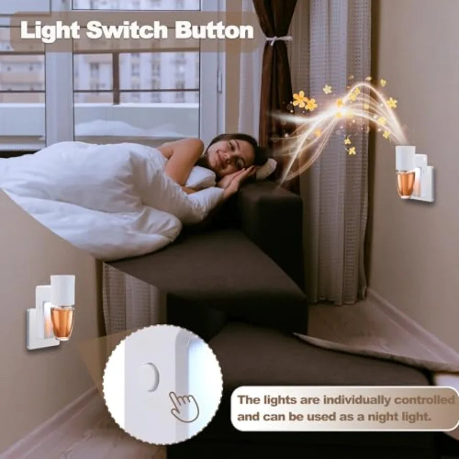 1 Pcs Wall Fragrance Plug in with Night Light Compatible with Bath and Body Works Wallflowers, with 3-Speed Adjustable Fragranc