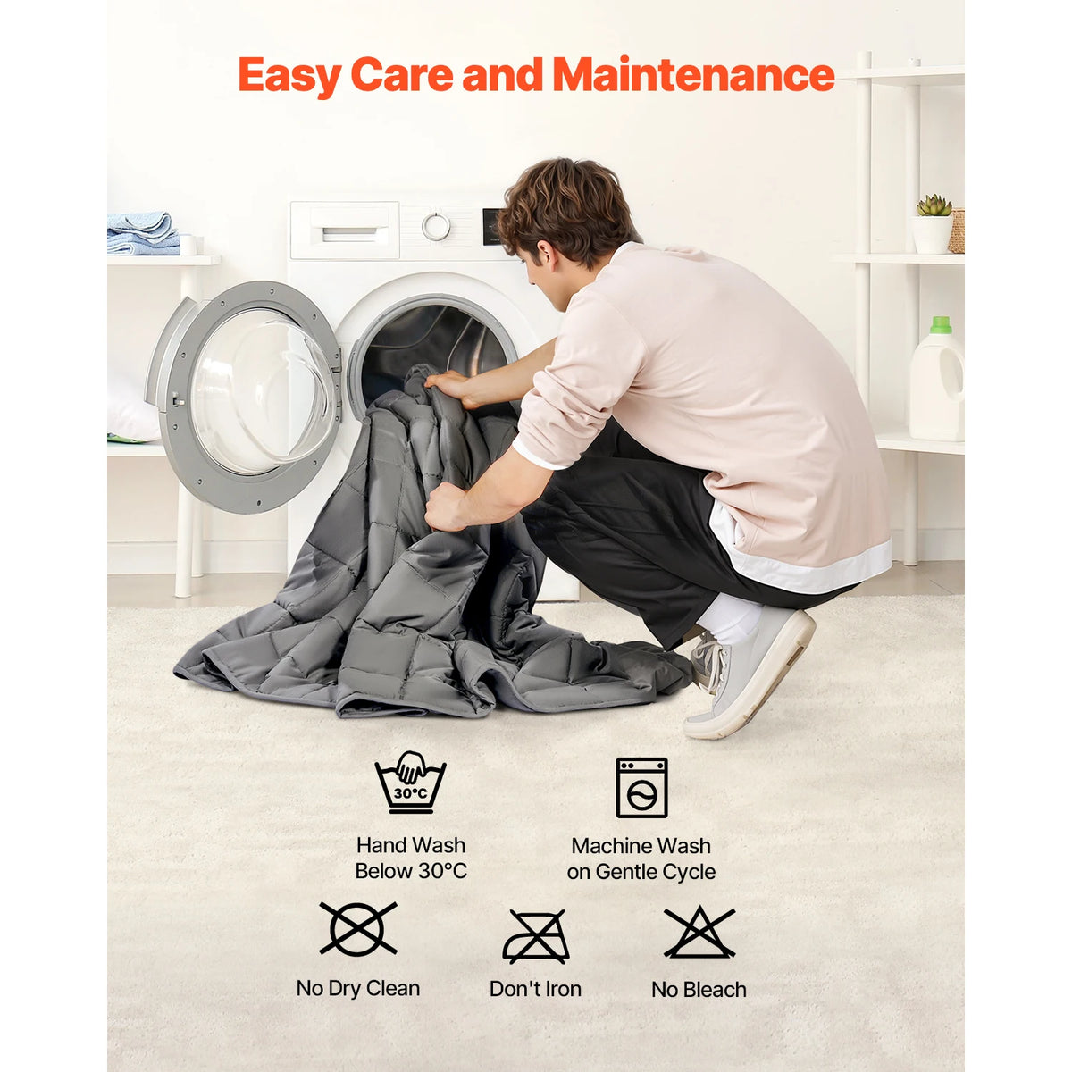 SucceBuy Cooling Weighted Blanket With Breathable Glass Bead Filling