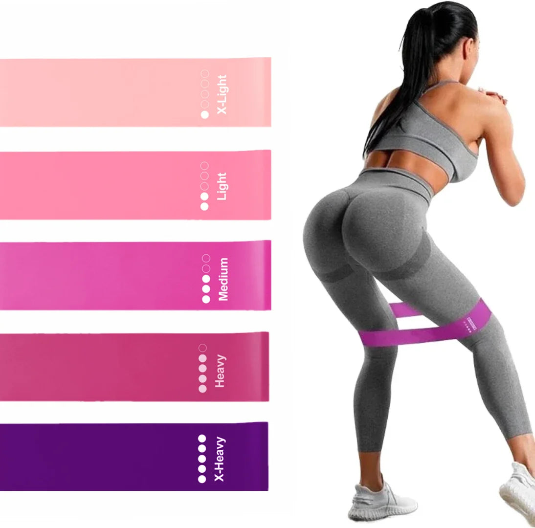 Five Resistance Loop Bands for Fitness and Yoga Training