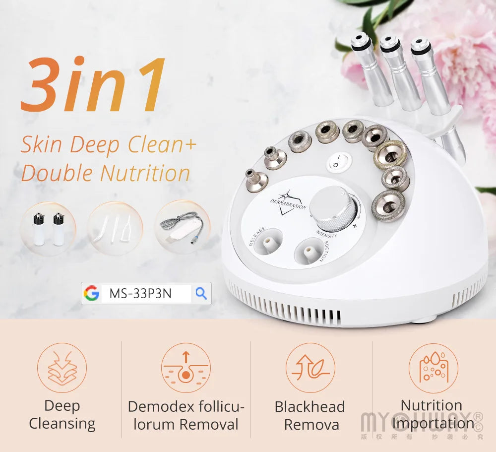 Mychway 3 In 1 Ultrasound Dermabrasion Facial Skin Care Device