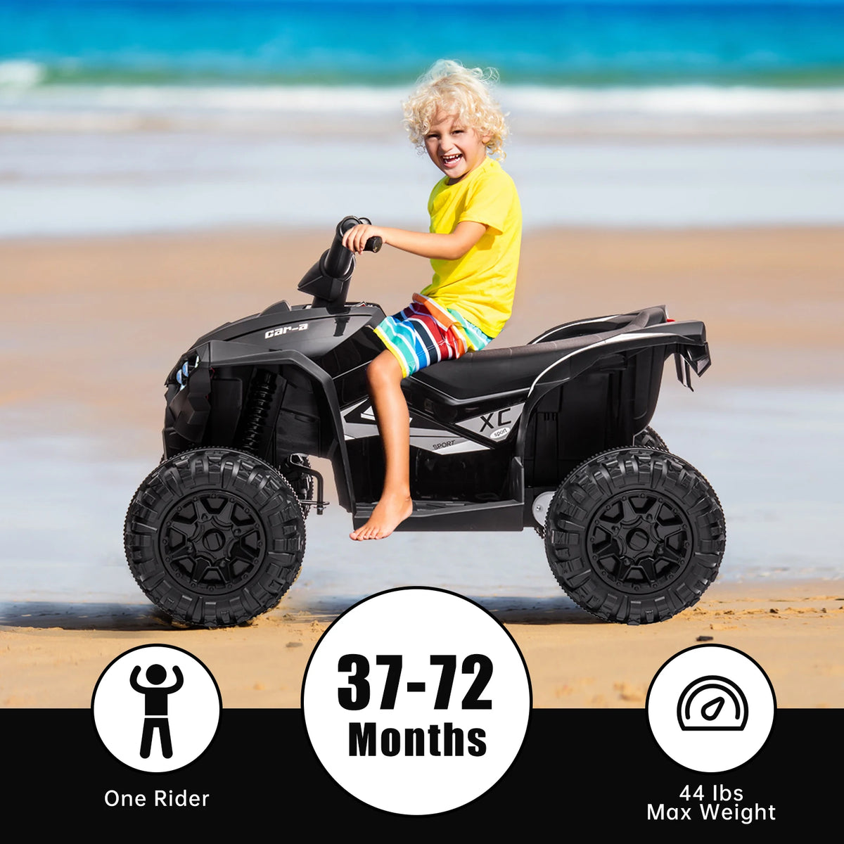 12V Kids Ride On ATV 4 Wheeler Electric Car With Parent Remote Control LED Lights Music Horn Rechargeable Battery All Terrain Tires