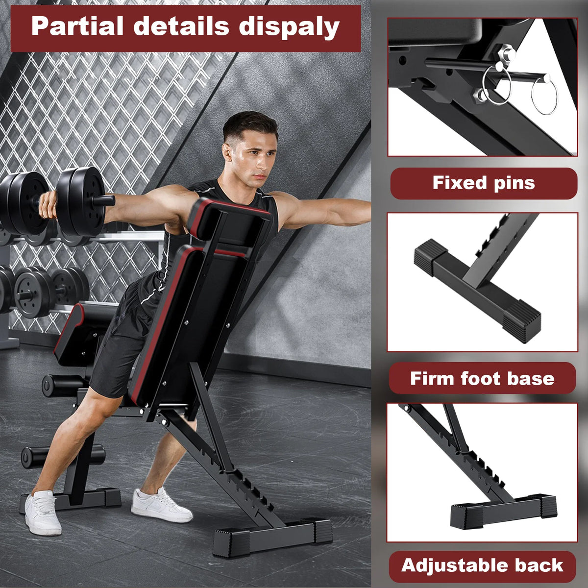Adjustable Foldable Weight Bench With Leg Extension for Strength Training