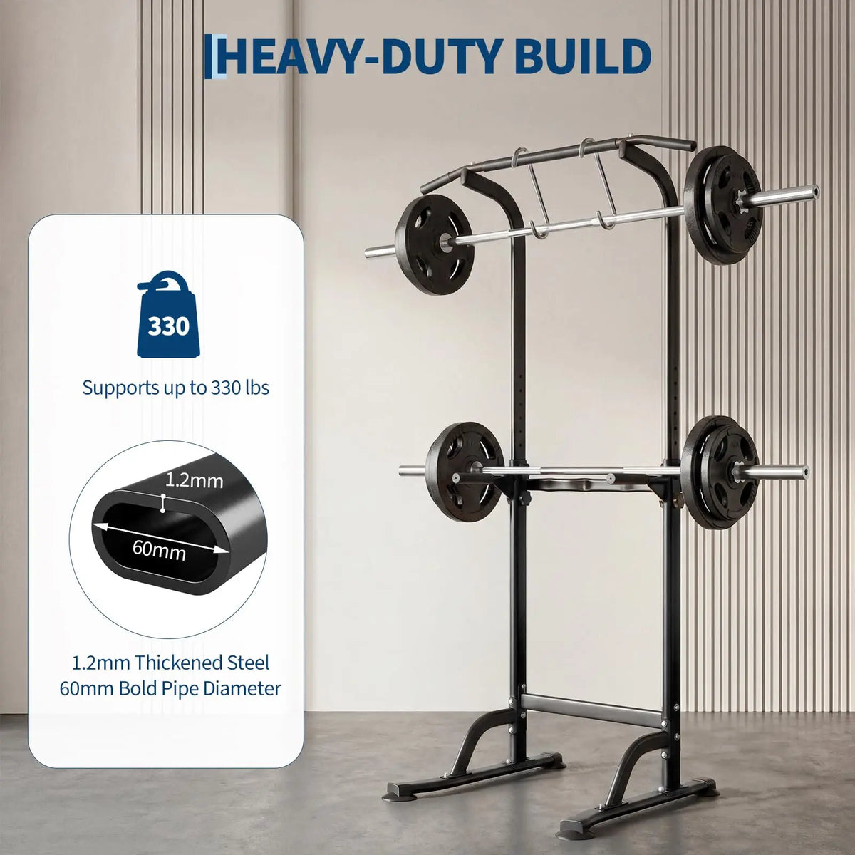 HiMISS Multifunction Power Tower Dip Station With Pull Up Bar