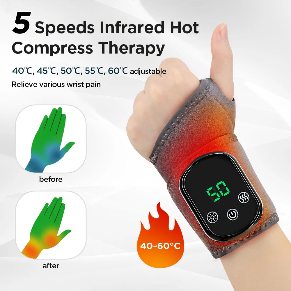 Agdoad Electric Heating Wrist Massager Wrap With Vibration Relief