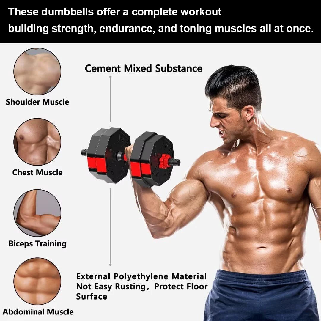 Adjustable Dumbbell to Barbell Fitness Set for Home Strength Training
