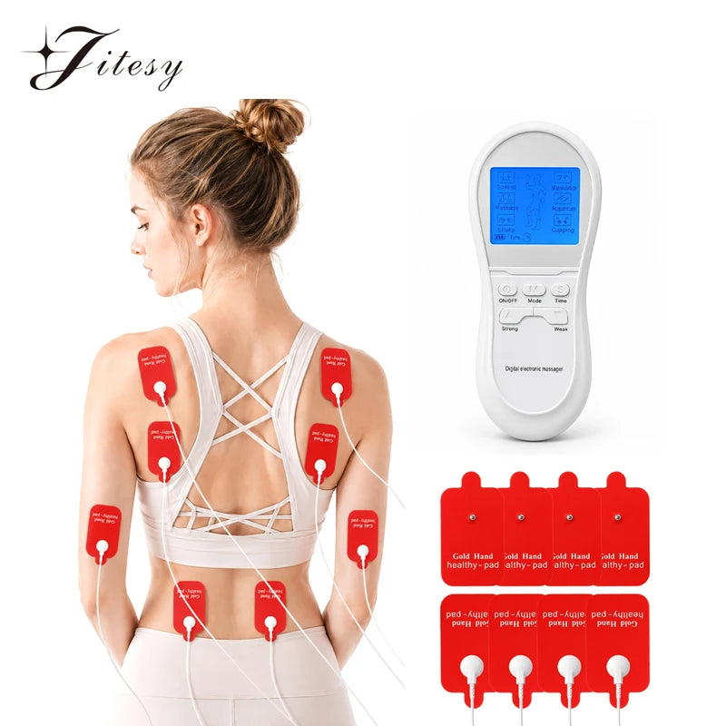 Electric TENS Digital Relax Massager Pulse Full Body Muscle Stimulator Digital Electrostimulator Ems/Tens Acupuncture Massage Machine Low Nerve Electrostimulator