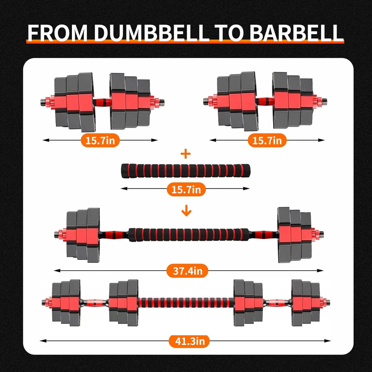 Adjustable Dumbbell to Barbell Fitness Set for Home Strength Training