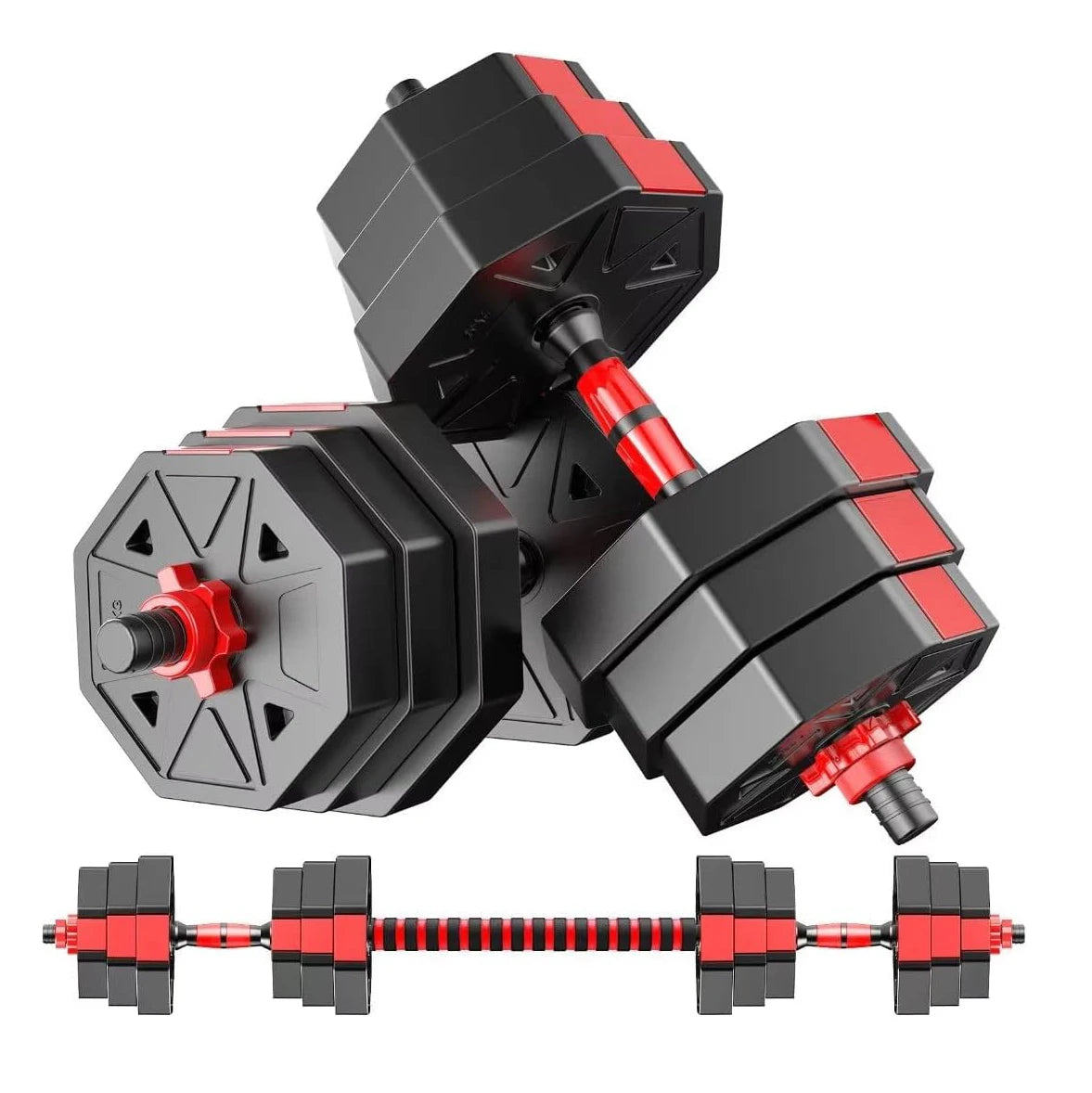 Adjustable Dumbbell to Barbell Fitness Set for Home Strength Training