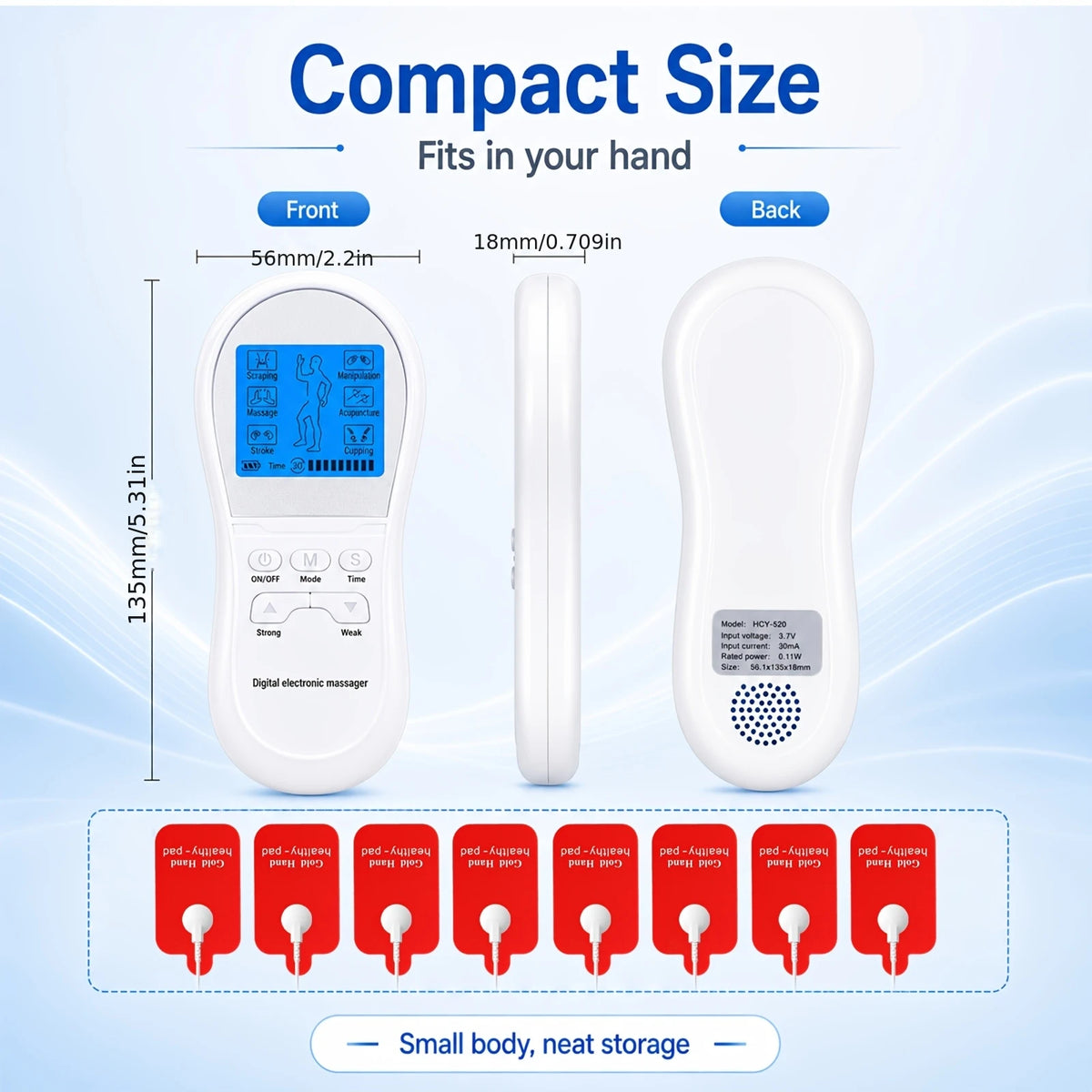 Electric TENS Digital Relax Massager Pulse Full Body Muscle Stimulator Digital Electrostimulator Ems/Tens Acupuncture Massage Machine Low Nerve Electrostimulator