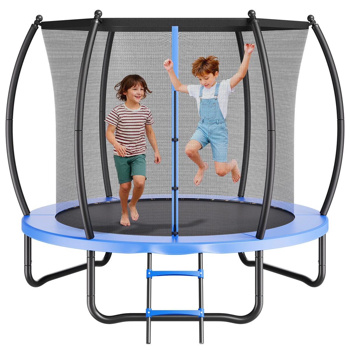 SucceBuy Outdoor Trampoline 8/10/12/14FT ASTM Approved with Enclosure Net & Thickened Pad Max 265/400/450 lbs for Kids & Adults