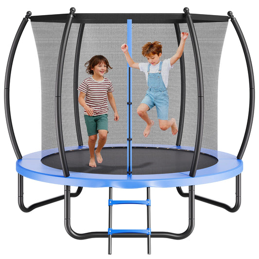 SucceBuy Outdoor Trampoline 8/10/12/14FT ASTM Approved with Enclosure Net & Thickened Pad Max 265/400/450 lbs for Kids & Adults