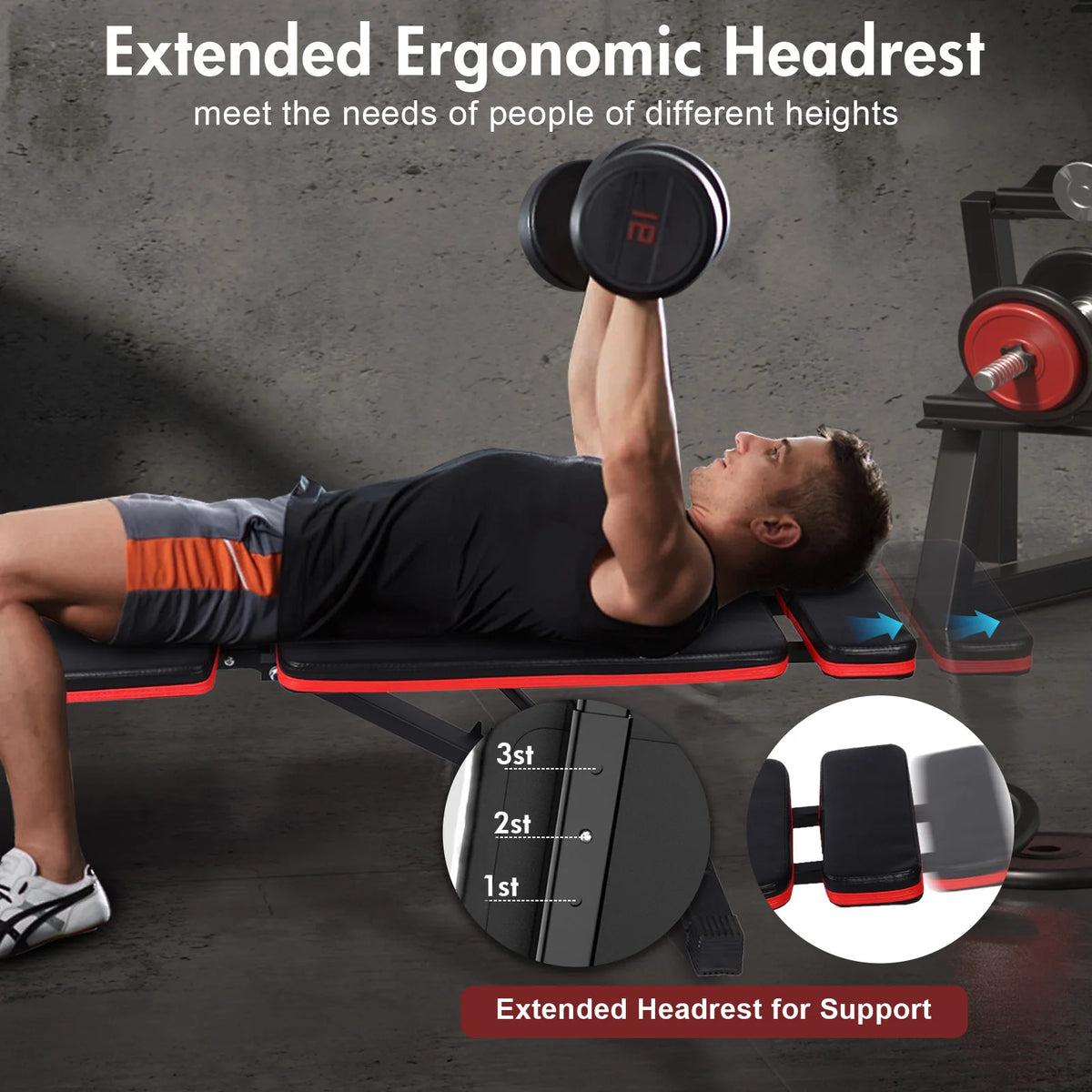 Adjustable Foldable Weight Bench With Leg Extension for Strength Training