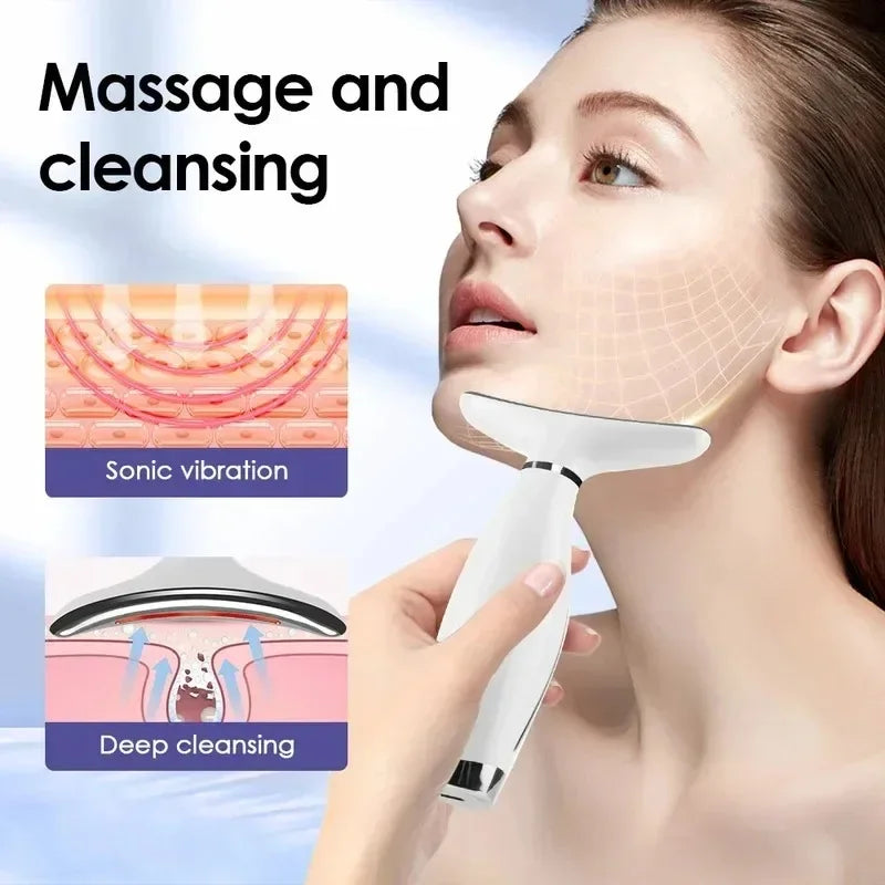 LED Photon Therapy Neck And Face Lifting Massage Device