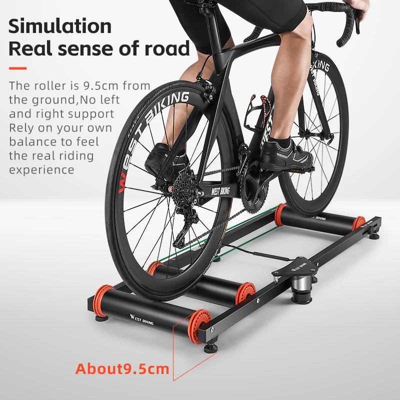 WEST BIKING Roller Cycling Training Platform Professional Indoor Bike Trainer Foldable Adjustable MTB Road Bike Roller Trainer