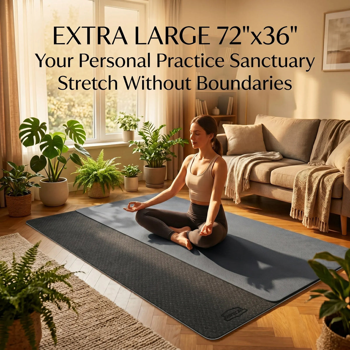 HAPBEAR Non Slip TPE Yoga Mat for Workouts and Pilates