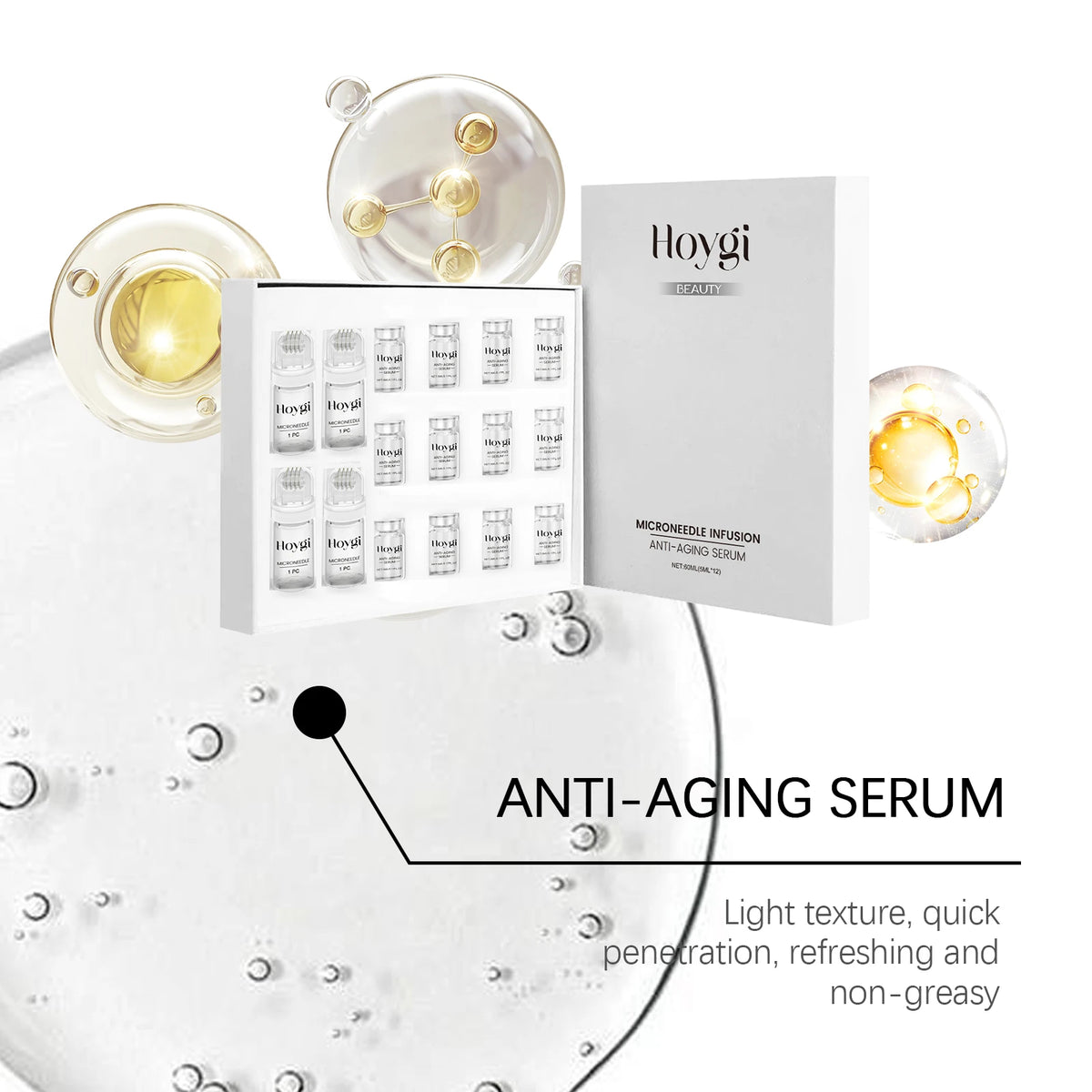 Hoygi Firming Facial Serum Set With Microneedle Roller