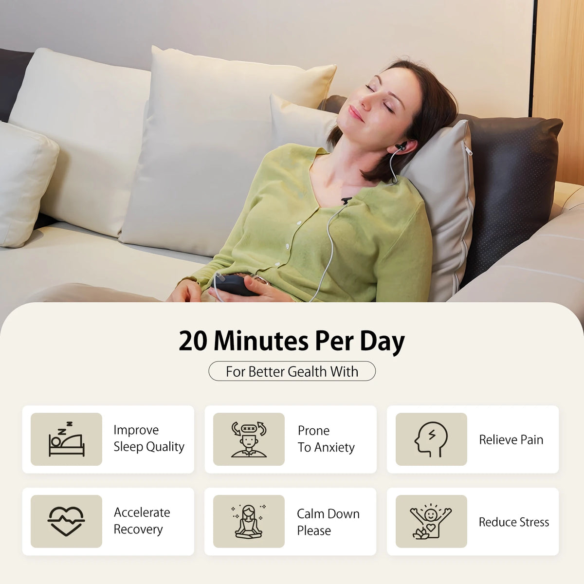 ZenoWell Vagus Nerve Stimulation Device for Sleep and Stress Relief