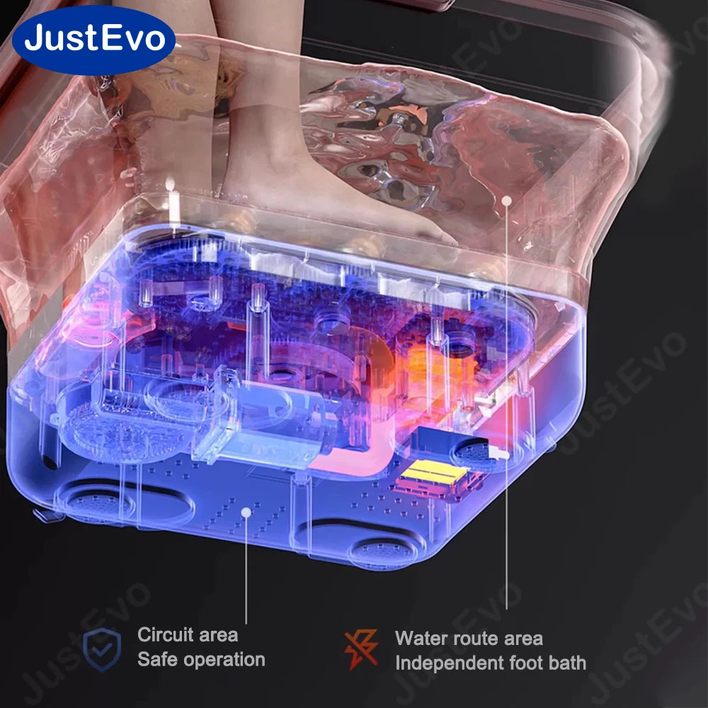 JUSTEVO Remote Foot Spa Massager With Heating And Soaking Basin