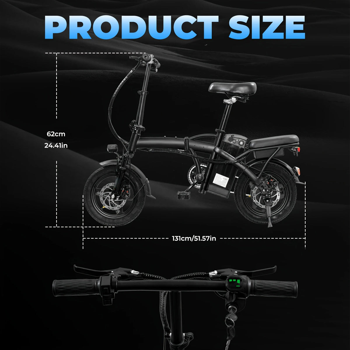 LELEKUAI Folding Electric Bicycle With Pedal Assist And Lithium Battery